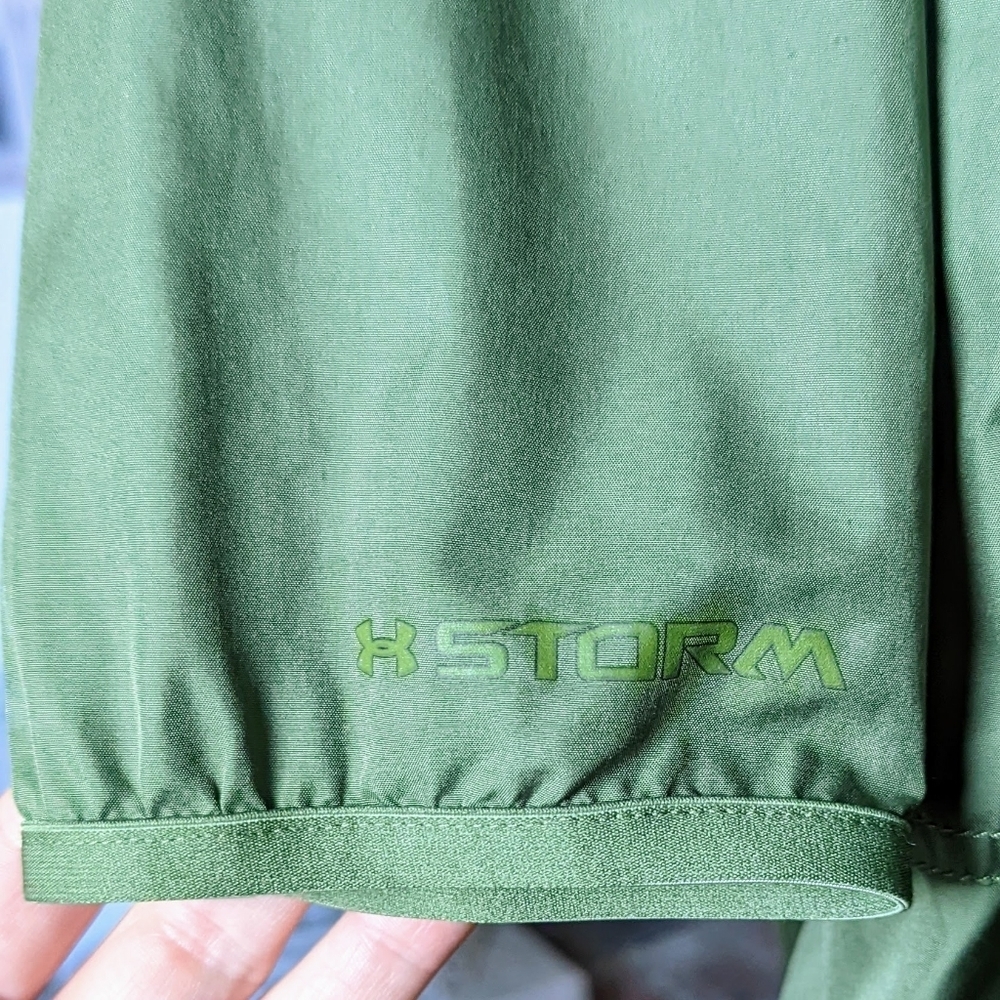 Under Armour Olive Green Wind Breaker Style Storm Collection Jacket Size M - Picture 10 of 13